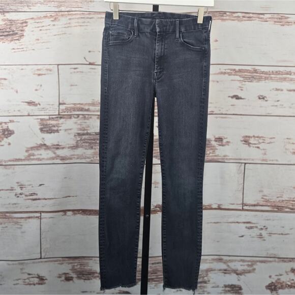 Mother High Waisted Looker Ankle Fray Jean Blackbird Size 26 - Picture 1 of 8